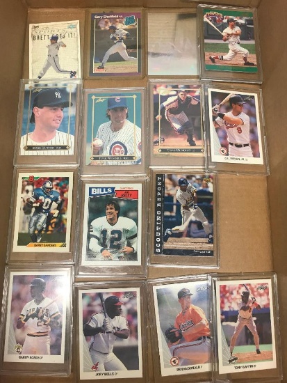 (15) 90's Era Baseball & Football Cards In Plastic Holders