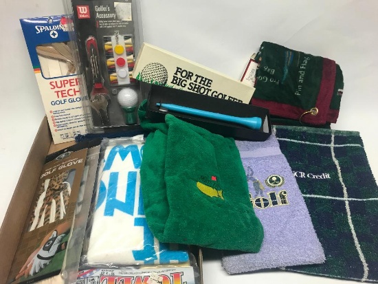 Golf Lot: (8) Towels, (2) Women's Gloves, & Accessory Set
