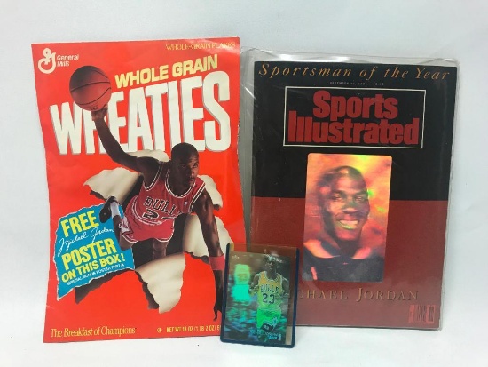 Michael Jordan Sports Illustrated, Wheaties Poster, & Hologram Card