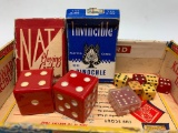 Group W/Vintage Dice & Playing Cards