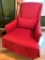 High-Back Upholstered Arm Chair W/Matching Decorator Cushion