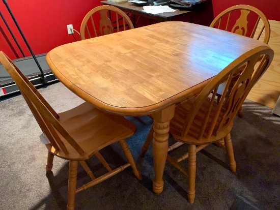 Wooden Table & (4) Chairs Dinette Set