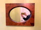 Oval Pine Wall Mirror