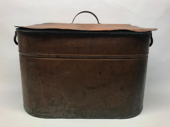 Antique Copper Wash Boiler W/Tin Lid
