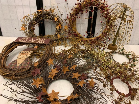 Group Of Wreaths & Decorations