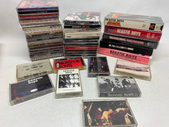 Group of 33 Beastie Boys CDs, 7 Tapes and Empty Case, 5 VHS Tapes