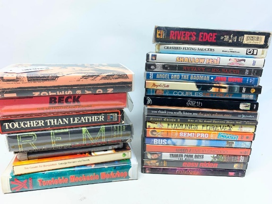 Group of DVDs and VHS Tapes as Pictured