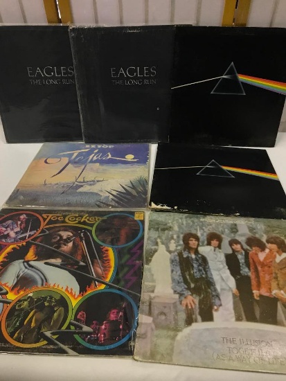 Group of Vintage Rock, 33 RPM Albums, Joe Cocker, Pink Floyd, ZZ Top and the Eagles