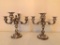 Pair Of Matching Silverplated 4-Arm Candleabra