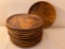 (12) Monkey Pod Wood Round Plates