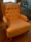 French Provencial Upholstered Wing-Back Chair