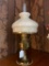 Brass Aladdin Style Oil Lamp W/Glass Shade-Electrified