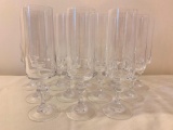 Set Of (12) Crystal Stemmed Champagne Glasses