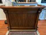 Oak Bar W/Brass Foot Rails