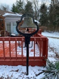 Antique Cast Iron Bell On Post
