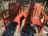 (2) Outdoor Wooden chairs