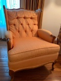 French Provencial Upholstered Wing-Back Chair
