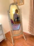 French Provencial Floor Chevel Mirror By Drexel Furniture