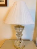 (2) Glass Bedroom Lamps W/Shades