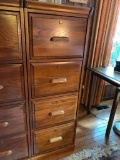 Oak 4-Drawer Legal Size Filing Cabinet