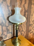Electric Stick Lamp W/Glass Shade