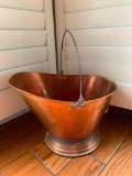 Copper Coal Bucket W/Handles