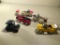 (4) Golden Miniature Pedal Cars + Vintage Car