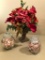 Jars W/Seashells & Floral Decoration