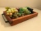 Wooden Handled Tray W/Grapes