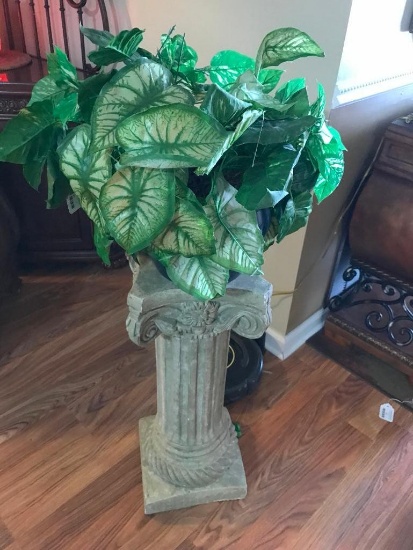 Ceramic Column Plant Stand W/Fernery