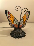 Contemporary Leaded Glass Style Butterfly Lamp