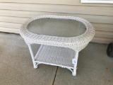 Plastic Wicker End/Lamp Table