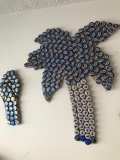 Wild Miller Lite Palm Tree and Flip Flop Made of Bottle Caps