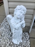 Pair of Concrete Angels Approx 32 Inches Tall