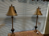 (2) Decorator Stick Lamps W/Shades