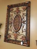 Iron & Embossed Tin Open Relief Wall Decoration