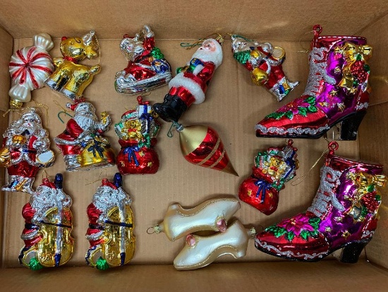 Group Of Plastic Christmas Ornaments
