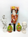 Oriental Items! White Porcelain statue, Plaster Figures, & More