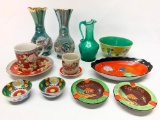 Group Of Oriental Porcelain Souvenir Vases & More