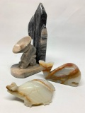 Alabaster Cactus Bookend + (2) Animals