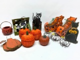 Group Of Metal & Wood Halloween Decorations