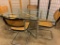 Glass Top Table W/Chrome Base & (4) Caned Chairs