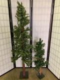 (2) Decorative Christmas Trees