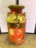 Vintage Painted Milk Can W/Lid