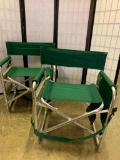 (2) Aluminum Frame Folding Chairs W/Tray