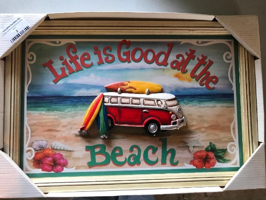 Decorative, Beach Accented Wall Hanging in Original Box