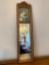 Framed Narrow Hall Mirror W/Print At Top