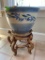 Pottery Planter On Wooden Base