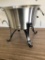 Large Stainless Steel Bowl with Drain on Metal Stand