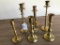 Group of 8 Brass, Candle Sticks
